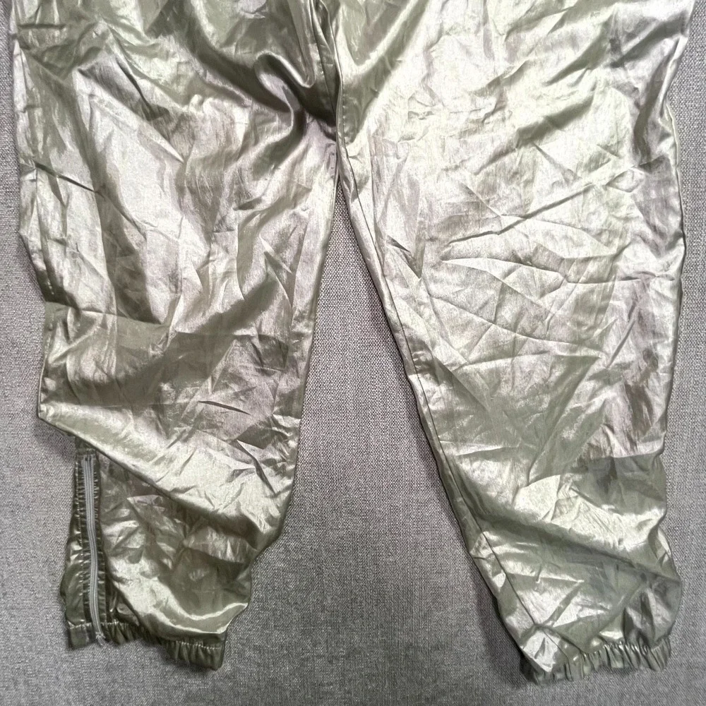 Ixspa by Jamie Sadock Windbreaker Pants Mens Large Metallic Silver Tapered Leg